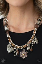 Load image into Gallery viewer, Charmed, I Am Sure - Brown and Ivory Charm Necklace
