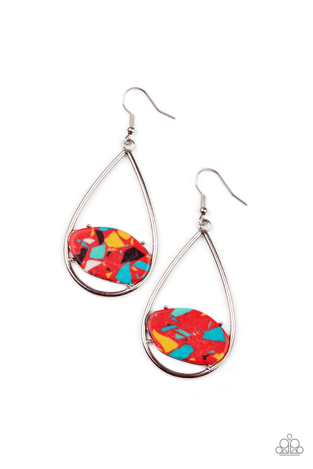Tropical Terrazzo - Red Earrings - Paparazzi Accessories