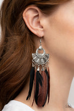 Load image into Gallery viewer, Plume Paradise - Black and Brown Earrings - Paparazzi Accessories
