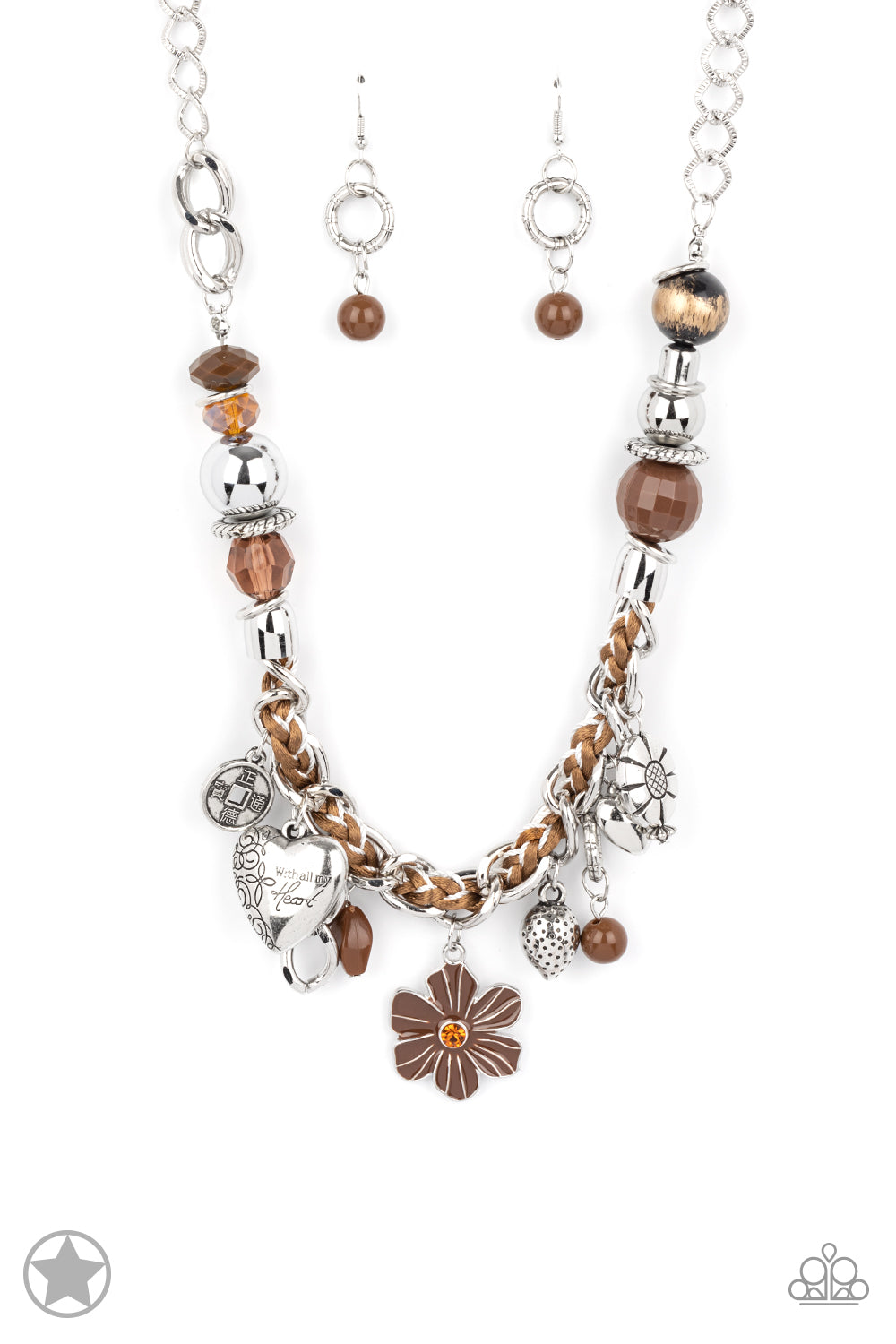 Charmed, I Am Sure - Brown and Ivory Charm Necklace - Paparazzi Accessories