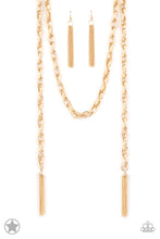 Load image into Gallery viewer, SCARFed for Attention - Gold Blockbuster Necklace - Paparazzi Accessories
