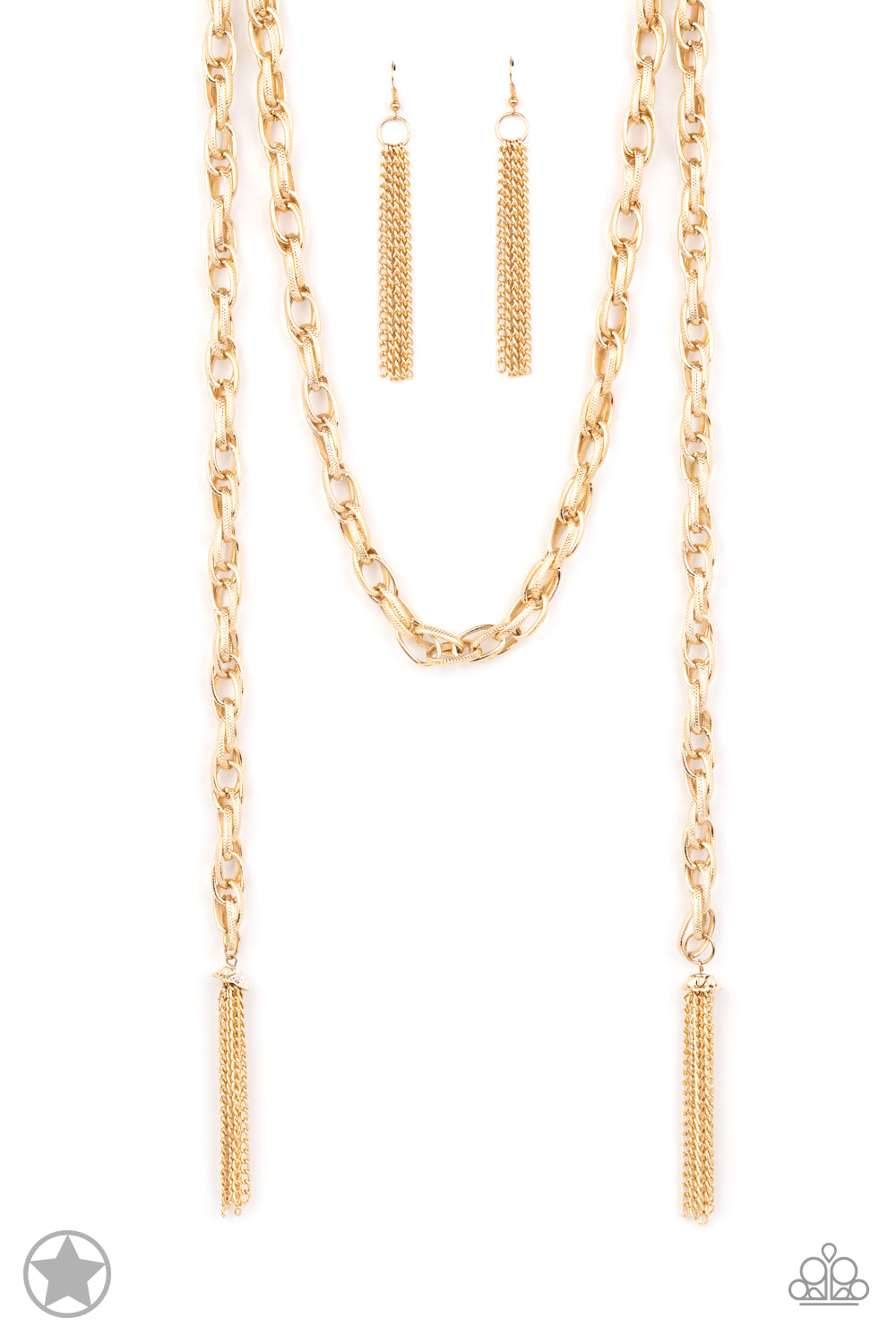 SCARFed for Attention - Gold Blockbuster Necklace - Paparazzi Accessories