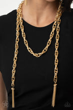 Load image into Gallery viewer, SCARFed for Attention - Gold Blockbuster Necklace - Paparazzi Accessories
