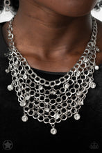 Load image into Gallery viewer, Fishing for Compliments - Silver Chain and Rhinestone Necklace - Paparazzi Accessories
