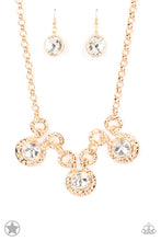 Load image into Gallery viewer, Hypnotized - Gold and Rhinestone Necklace - Paparazzi Accessories
