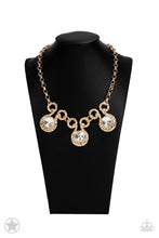 Load image into Gallery viewer, Hypnotized - Gold and Rhinestone Necklace - Paparazzi Accessories
