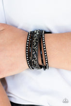 Load image into Gallery viewer, Rhinestone Rocker - Black Bracelet - Paparazzi Accessories
