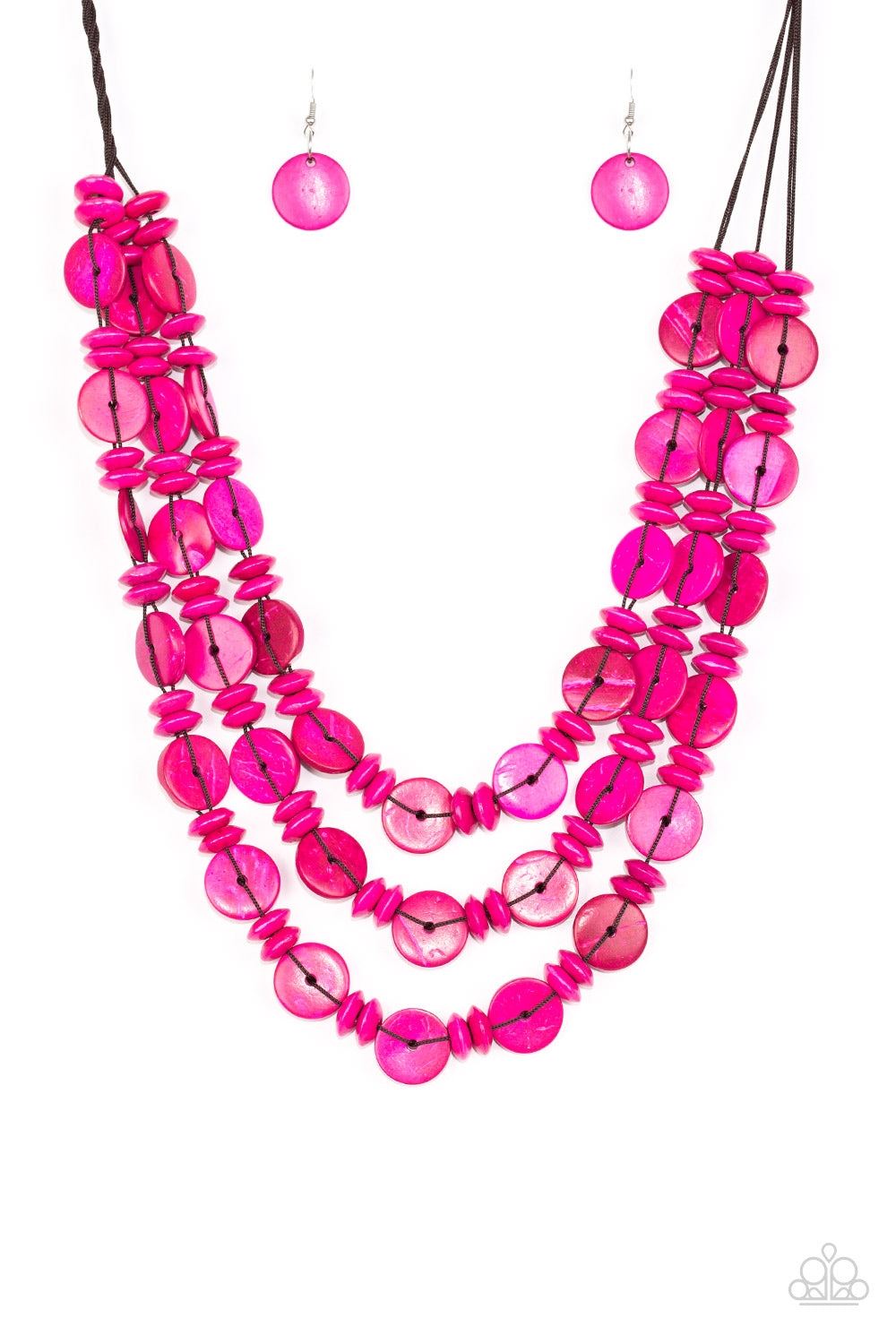 Barbados Bopper - Pink Necklace - Paparazzi Accessories