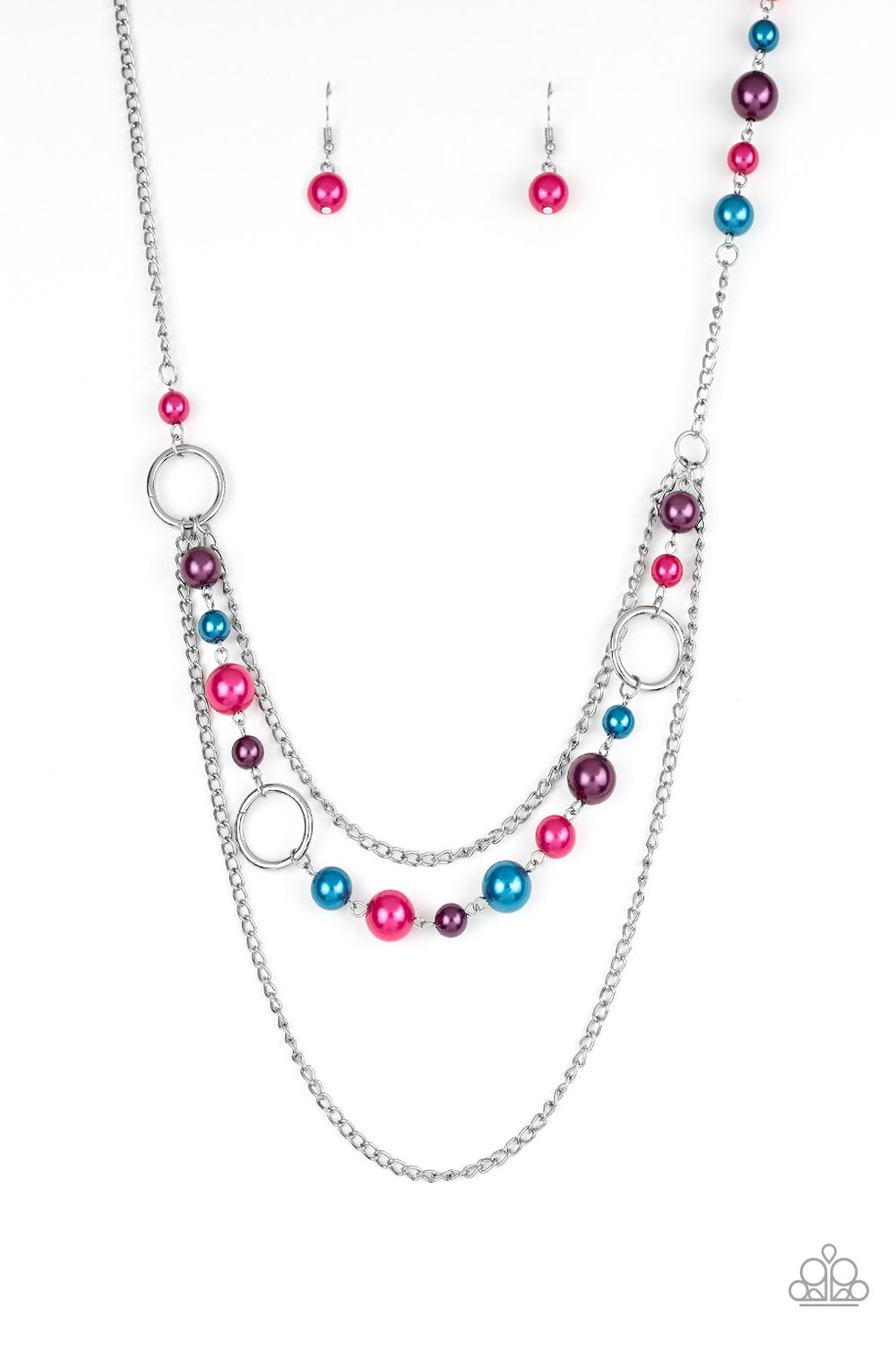 Party Dress Princess - Multi Color Blue, Pink and Blue Necklace - Paparazzi Accessories