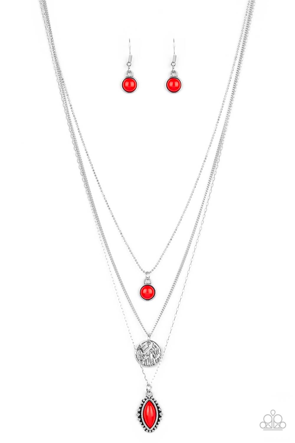 Tide Drifter - Red Necklace - Paparazzi Accessories