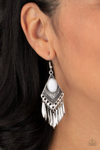 Load image into Gallery viewer, Mostly Monte-ZUMBA - White Earrings - Paparazzi Accessories
