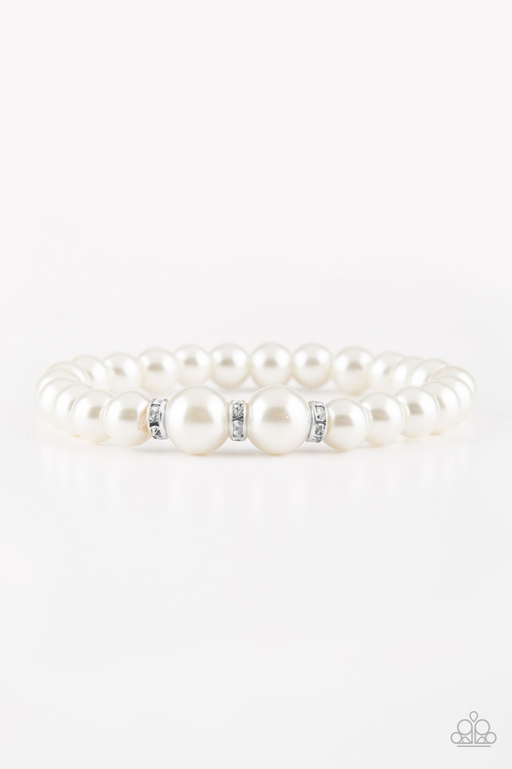 Radiantly Royal - White Pearl Bracelet - Paparazzi Accessories