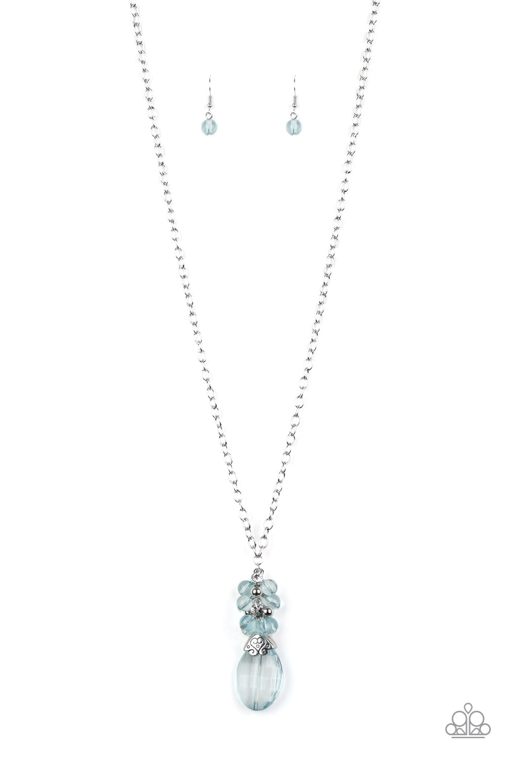 Crystal Cascade - Blue Necklace - Paparazzi Accessories