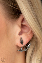 Load image into Gallery viewer, Metal Origami - Black Gun Metal Earrings - Paparazzi Accessories
