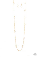 Load image into Gallery viewer, Rocky Razzle - Gold with White Beads Necklace - Paparazzi Accessories
