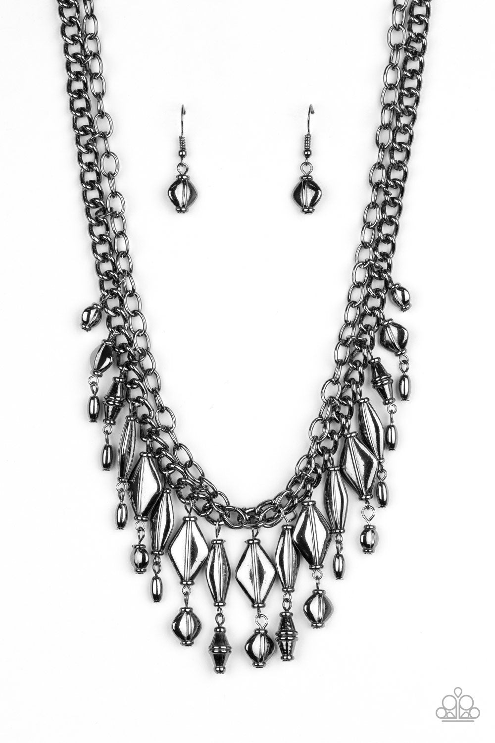 Trinket Trade - Gunmetal Necklace -  Paparazzi Accessories
