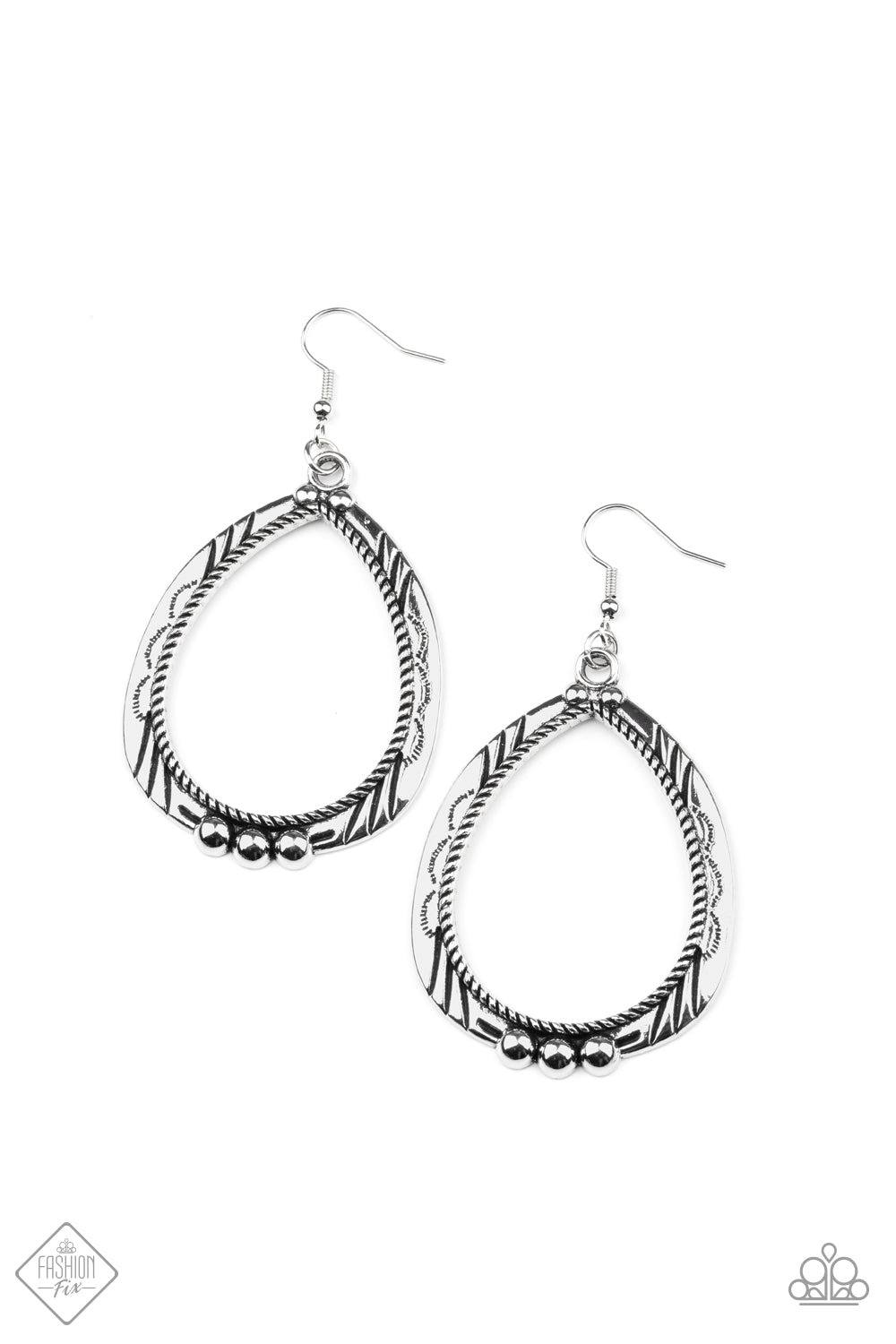 Terra Topography - Silver Earrings - Paparazzi Accessories