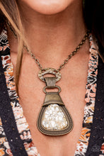 Load image into Gallery viewer, Rodeo Royale White Earthy Stone Necklace - Paparazzi Accessories
