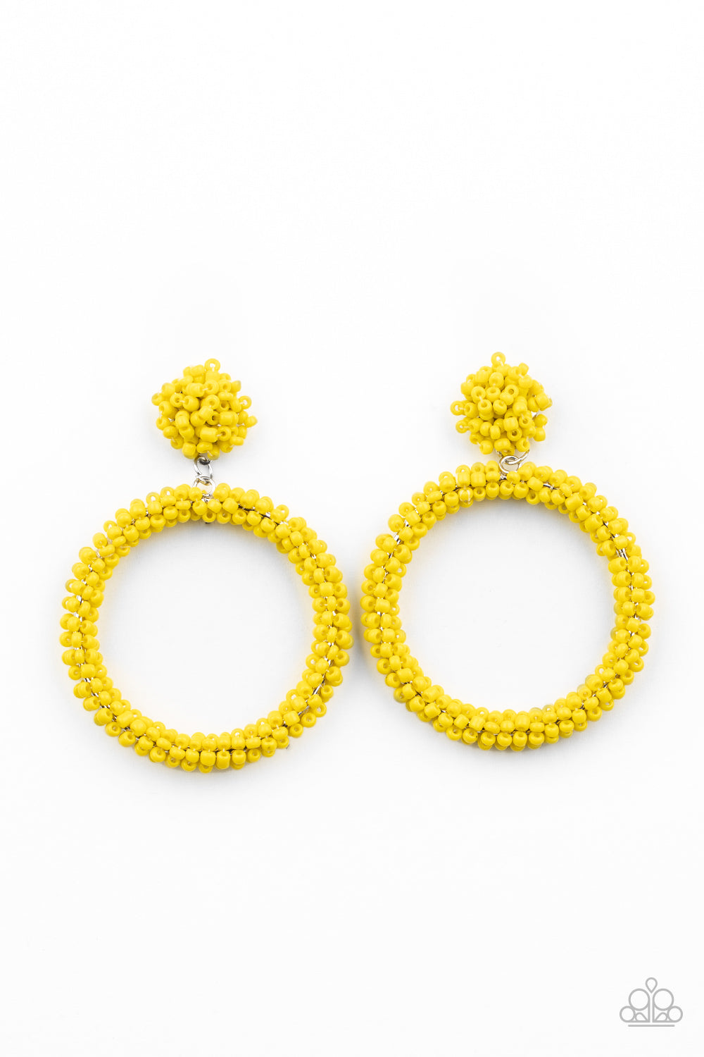 Be All You Can BEAD - Yellow Earrings - Paparazzi Accessories