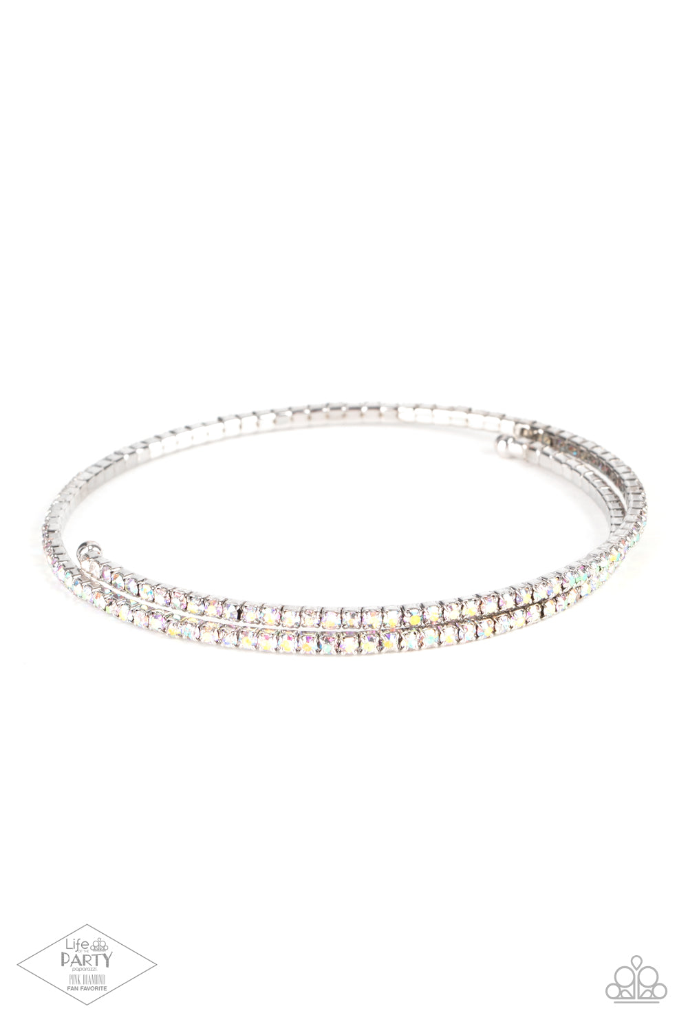 Sleek Sparkle - Multi Iridescent Rhinestone Bracelet - Paparazzi Accessories