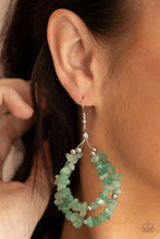 Load image into Gallery viewer, Canyon Rock Art - Green Stoned Earrings - Paparazzi Accessories
