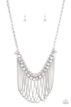 Load image into Gallery viewer, Flaunt Your Fringe - White Rhinestone Necklace
