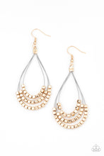 Load image into Gallery viewer, Off The Blocks Shimmer - Gold Earrings - Paparazzi Accessories
