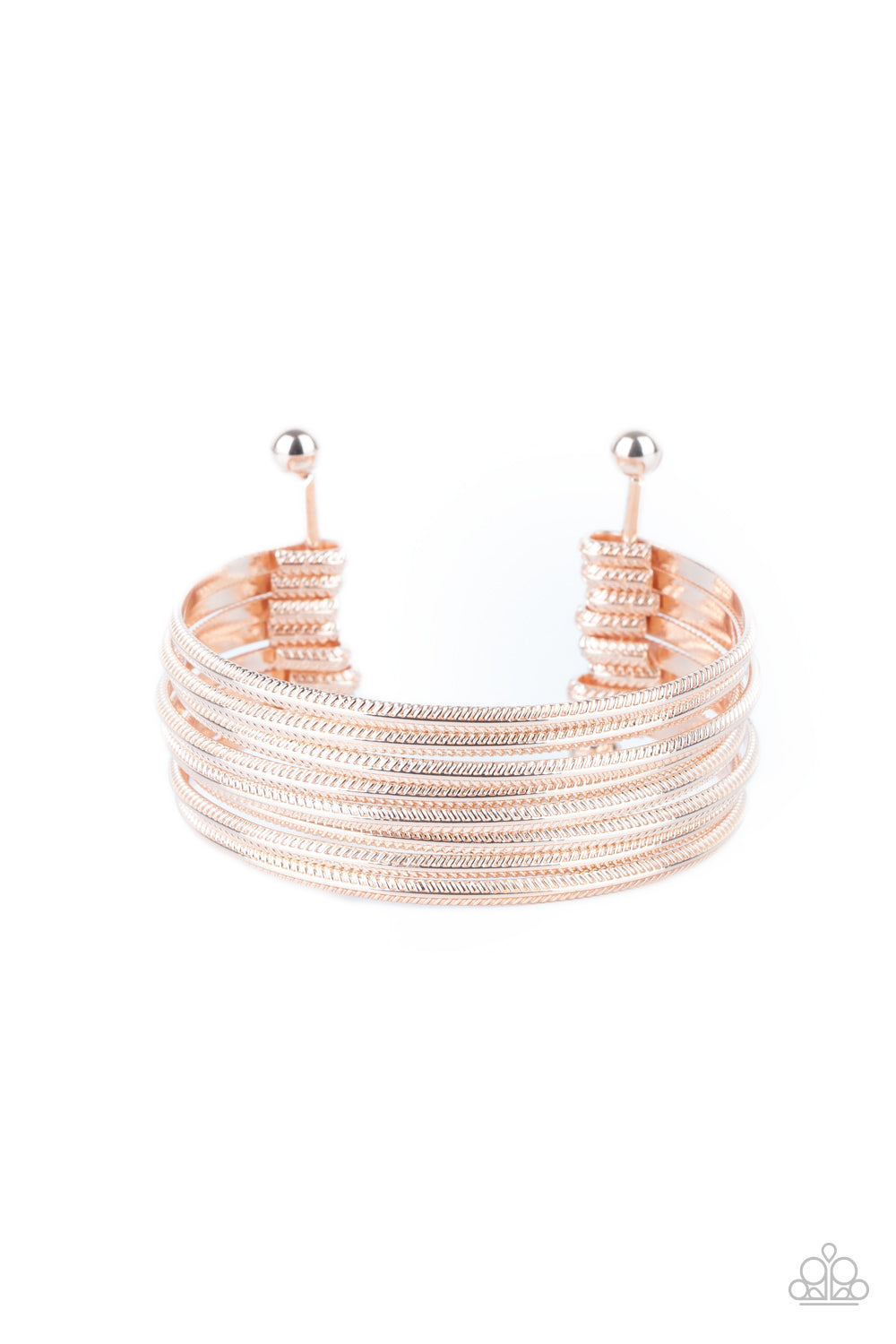 Now Watch Me Stack - Rose Gold Bracelet - Paparazzi Accessories
