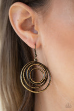 Load image into Gallery viewer, Spiraling Out of Control - Brass Earrings - Paparazzi Accessories
