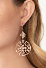 Load image into Gallery viewer, Mandala Eden - Rose Gold Earrings - Paparazzi Accessories
