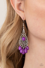 Load image into Gallery viewer, Fruity Tropics - Purple Earrings - Paparazzi Accessories
