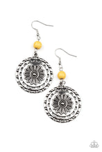 Load image into Gallery viewer, Flowering Frontiers  - Yellow Earrings - Paparazzi Accessories
