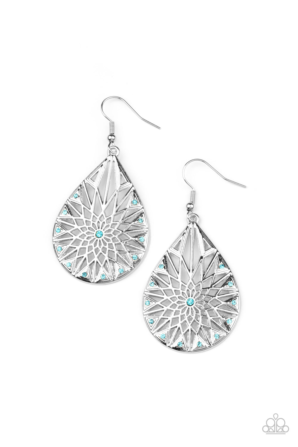 Icy Mosaic - Blue Earrings - Paparazzi Accessories