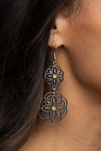 Load image into Gallery viewer, Mandala Mecca - Yellow Earrings - Paparazzi Accessories
