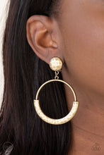 Load image into Gallery viewer, Rustic Horizons - Brass Clip On Earrings - Paparazzi Accessories
