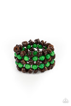 Load image into Gallery viewer, Tahiti Tourist - Green and Wood Bracelet - Paparazzi Accessoires
