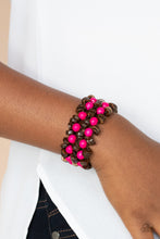 Load image into Gallery viewer, Tahiti Tourist - Pink and Wood Bracelet - Paparazzi Accessories
