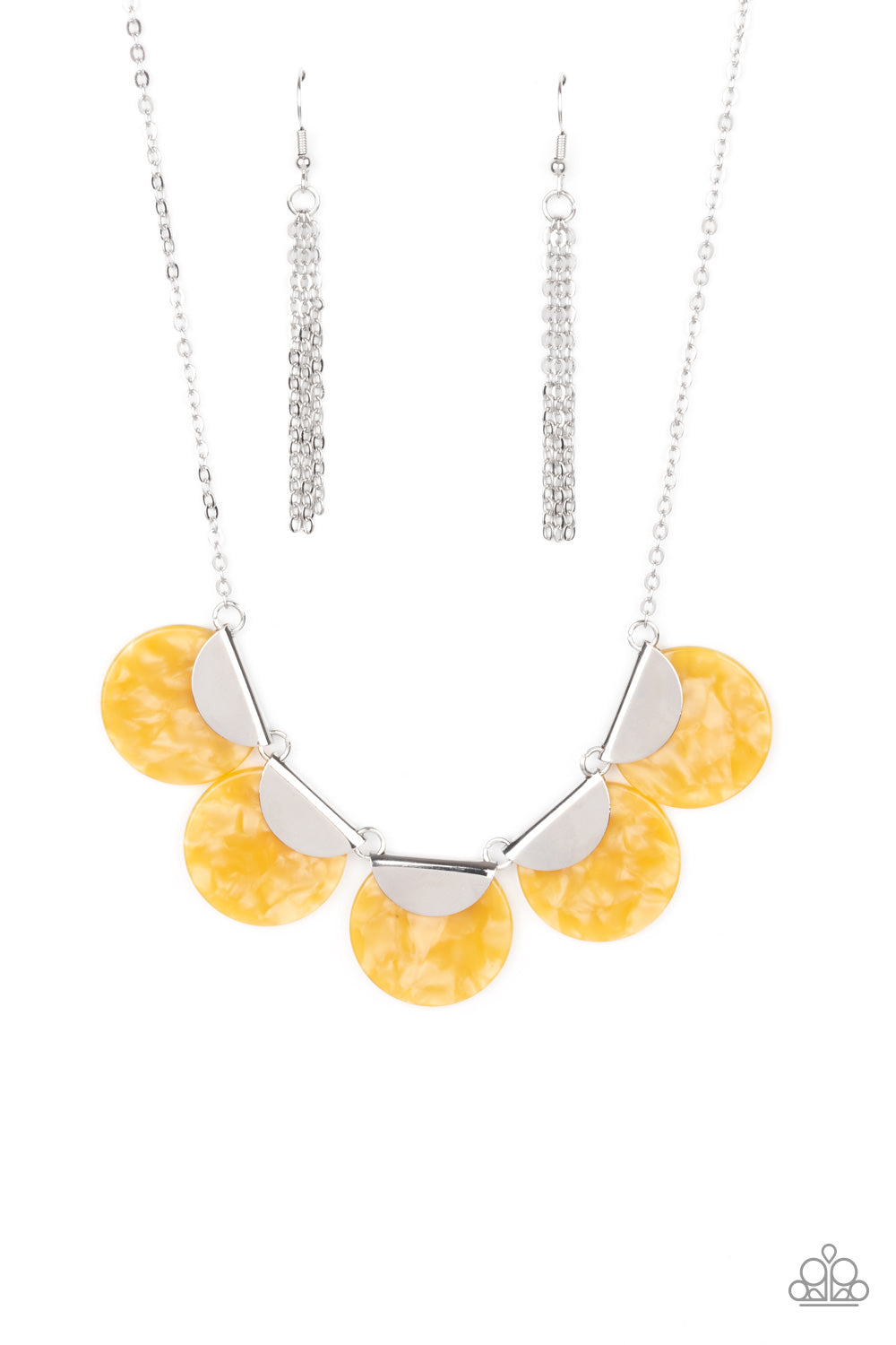 Mermaid Oasis - Yellow Necklace - Paparazzi Accessories