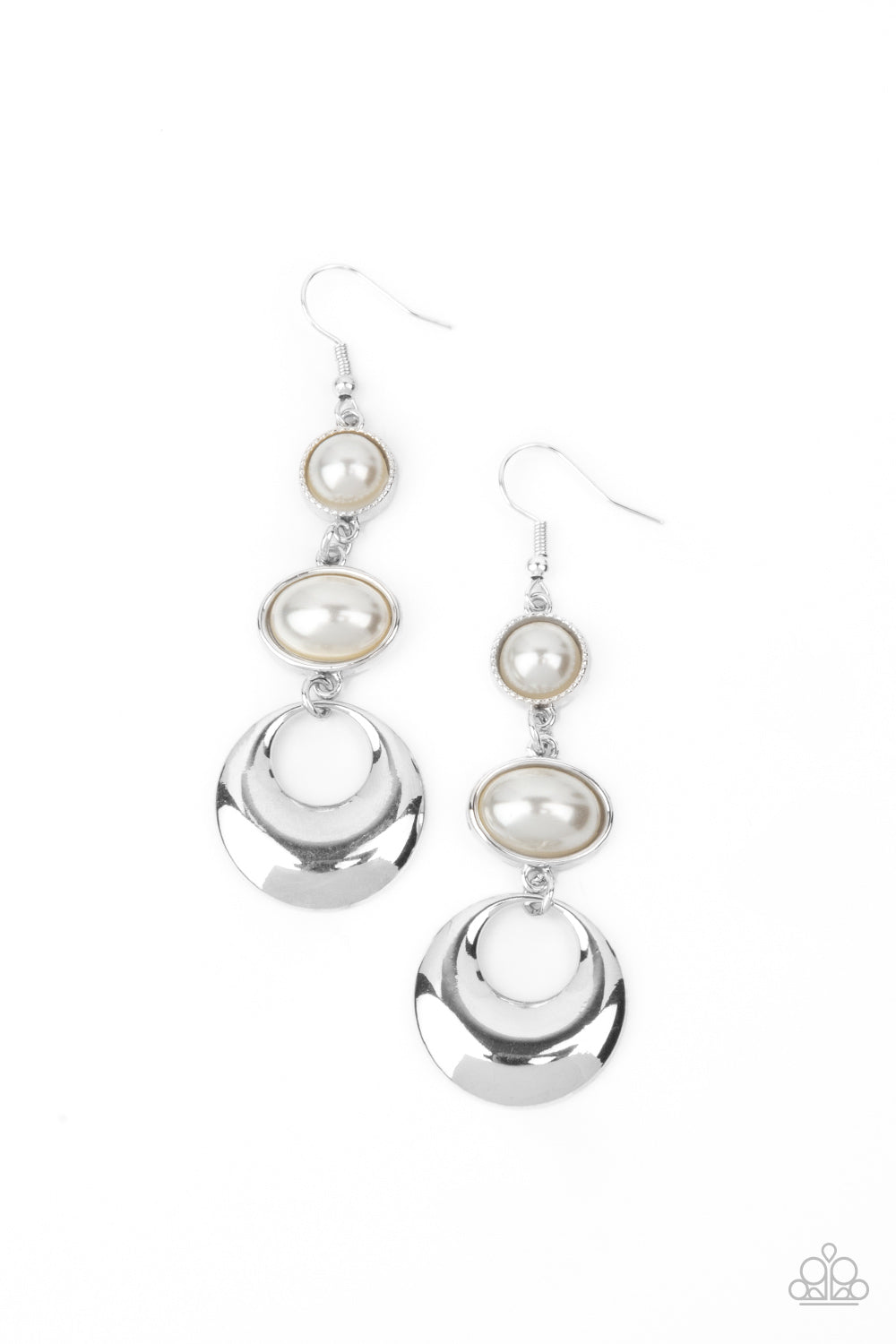Bubbling To The Surface - White Pearl Earrings - Paparazzi Accessories