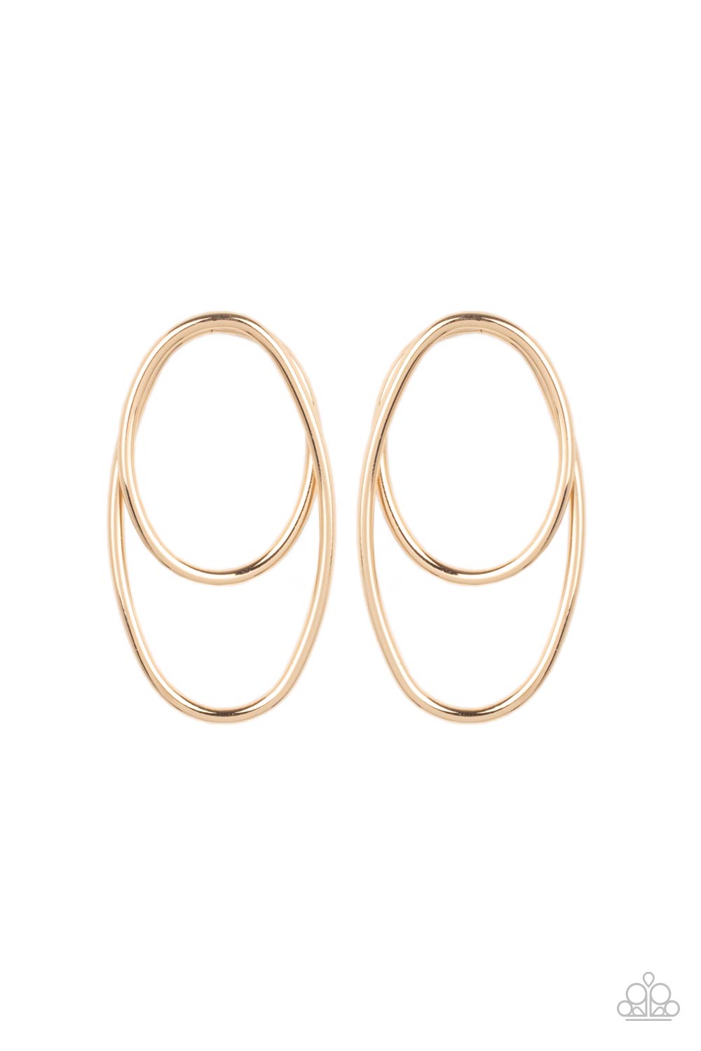 So OVAL-Dramatic - Gold Earrings - Paparazzi Accessories
