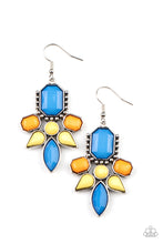 Load image into Gallery viewer, Vacay Vixen - Blue, Yellow and Orange Earrings - Paparazzi Accessories
