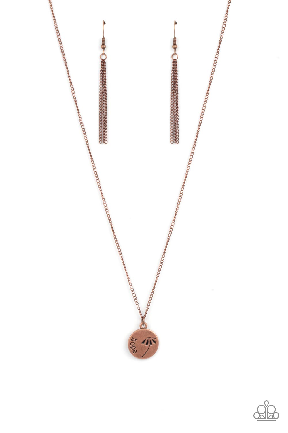 Hold On To Hope - Copper Sentimental Necklace - Paparazzi Accessories