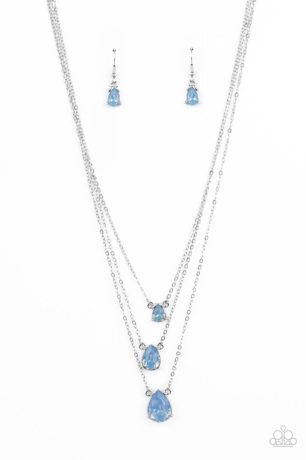 Dewy Drizzle - Blue Necklace - Paparazzi Accessories