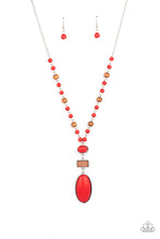Load image into Gallery viewer, Naturally Essential - Red and Wood Necklace - Paparazzi Accessories
