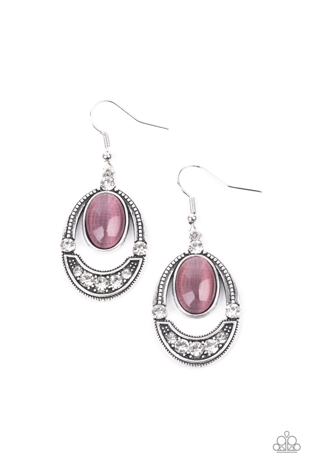 Serene Shimmer - Purple Earrings - Paparazzi Accessories