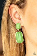 Load image into Gallery viewer, Meet Me At The Plaza - Green Clip On Earrings - Paparazzi Accessories
