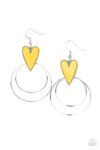 Load image into Gallery viewer, Happily Ever Hearts - Yellow Earrings - Paparazzi Accessories
