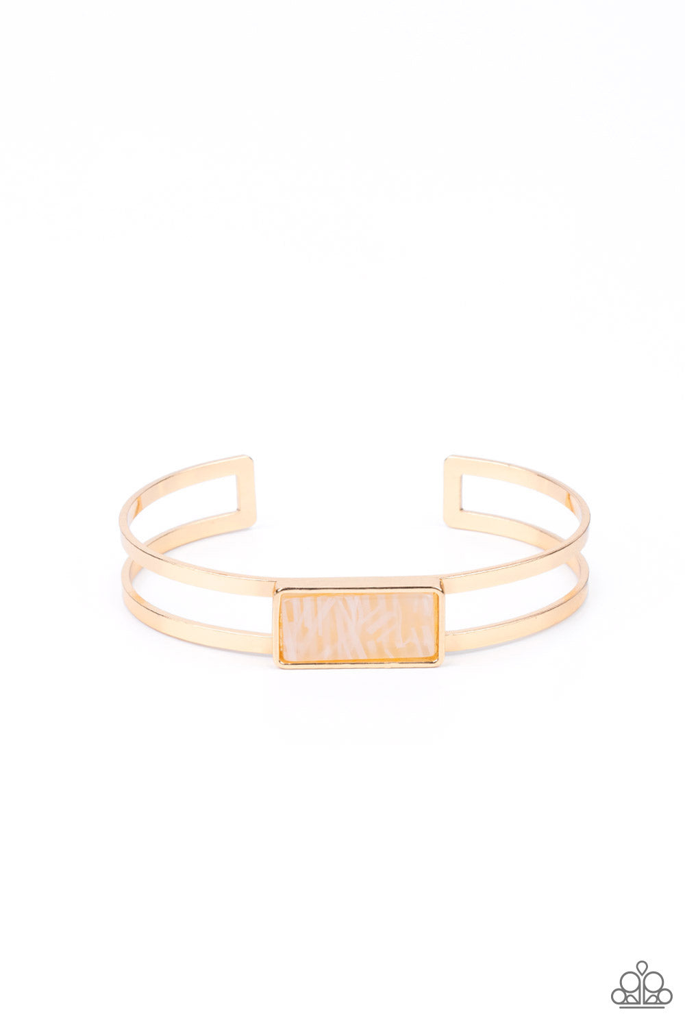 Remarkably Cute and Resolute - Gold Cuff Bracelet - Paparazzi Accessories