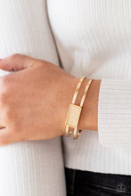 Load image into Gallery viewer, Remarkably Cute and Resolute - Gold Cuff Bracelet - Paparazzi Accessories
