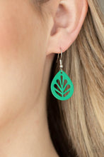 Load image into Gallery viewer, LEAF Yourself Wide Open - Green Earrings - Paparazzi Accessories
